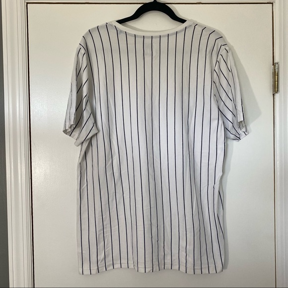 Denim & Flower Ricky Singh Striped White/Navy Blue T-Shirt - Picture 3 of 6